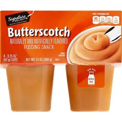 Signature Select Butterscotch Pudding Snack - 4-3.25 Oz