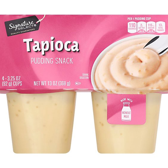 slide 1 of 1, Signature Select Tapioca Pudding Snack - 4-3.25 Oz, 4 ct; 3.25 oz