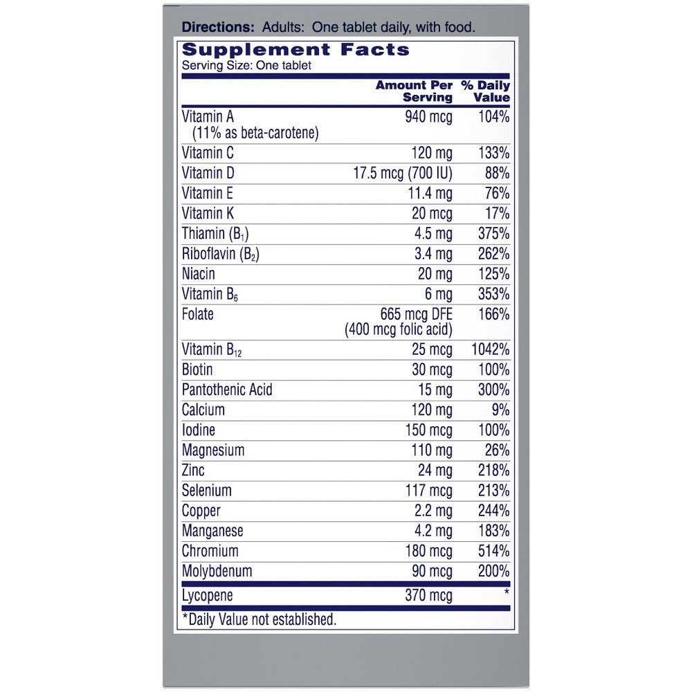 slide 2 of 7, One A Day Men's 50+ Health Advantage Multivitamin / Multimineral Dietary Supplement Tablets, 65 ct