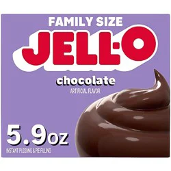 Jell-O Chocolate Artificially Flavored Instant Pudding & Pie Filling Mix Family Size - 5.9 Oz.