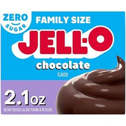 Jell-O Chocolate Flavor Zero Sugar Instant Reduced Calorie Pudding & Pie Filling Family Size - 2.1 Oz.