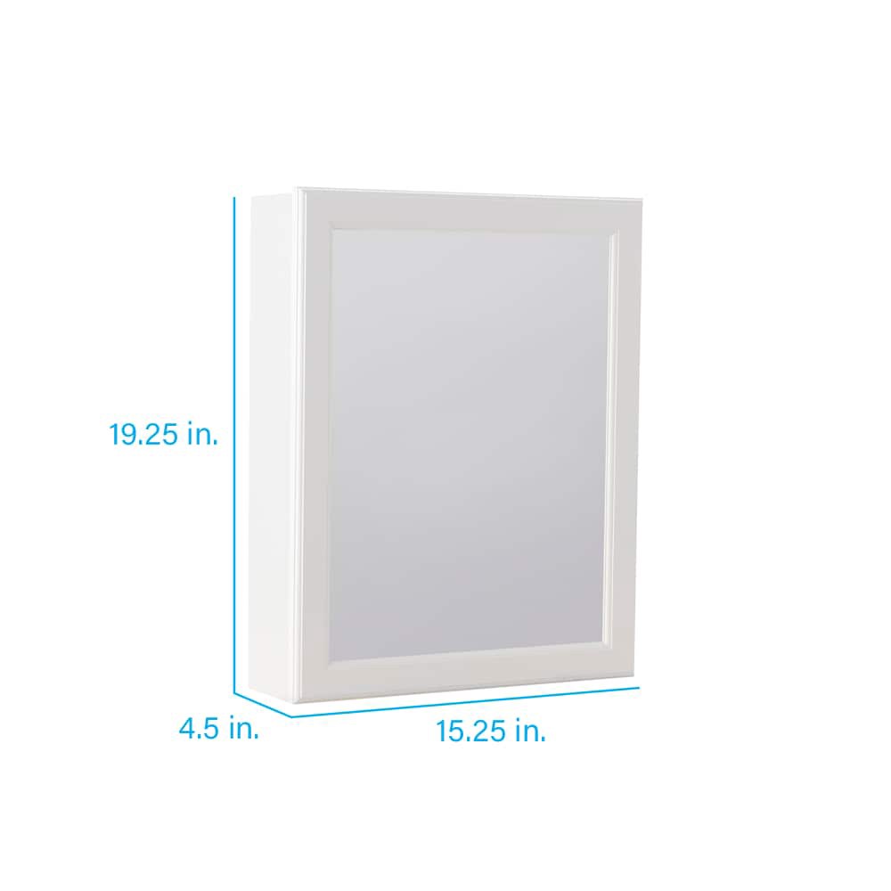 slide 2 of 6, Project Source 15.25-in x 19.25-in Surface Mount True White Mirrored Rectangle Medicine Cabinet, 1 ct
