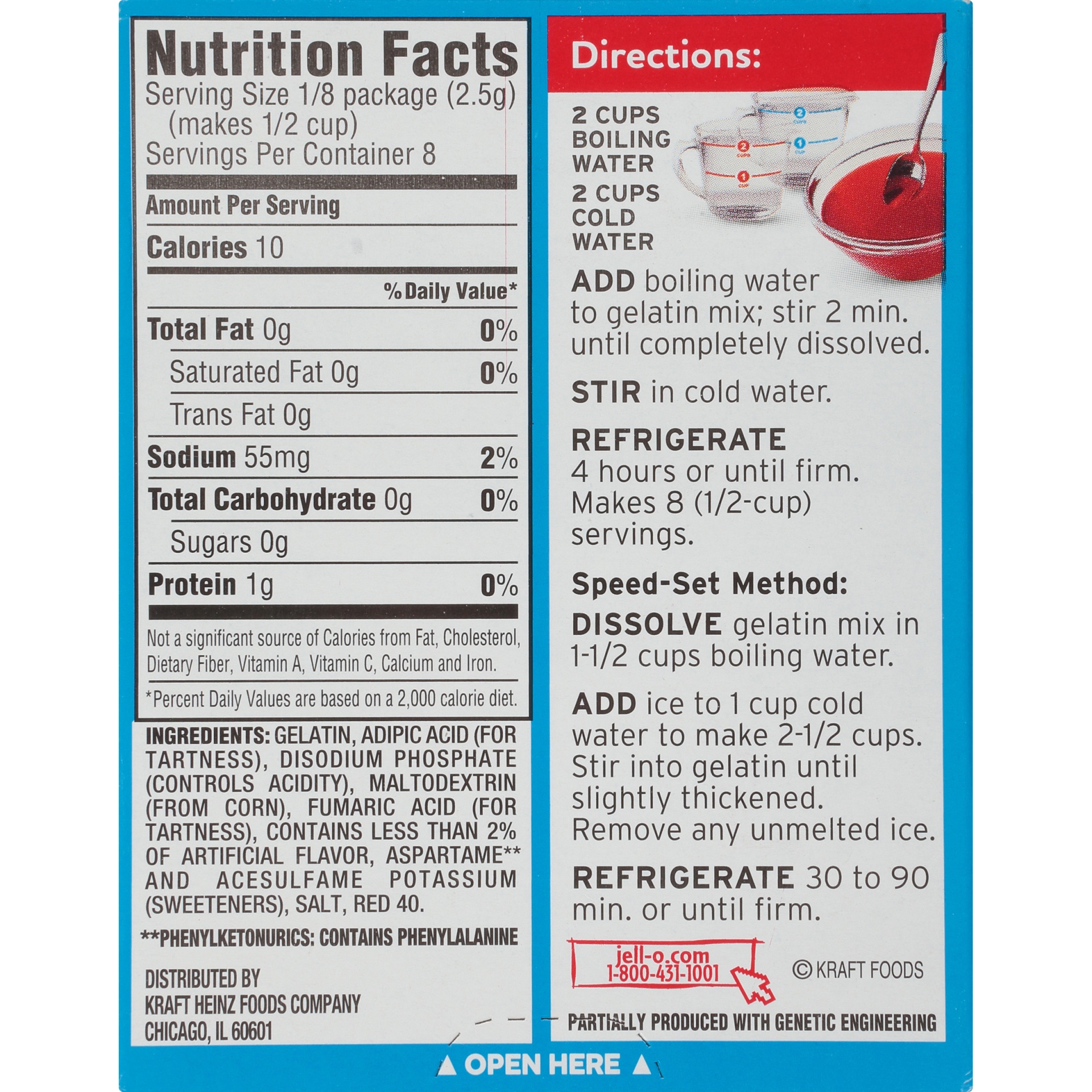 slide 9 of 11, Jell-O Raspberry Artificially Flavored Zero Sugar Gelatin Dessert Mix, Family Size, 0.6 oz Box, 