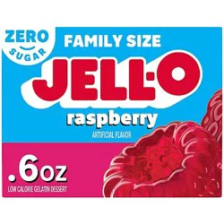 Jell-O Raspberry Sugar Free Gelatin Dessert Mix Box - 0.6 Oz