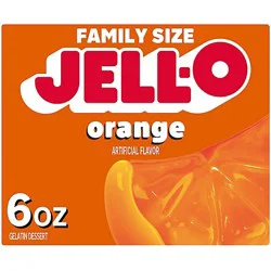 Jell-O Orange Artificially Flavored Gelatin Dessert Mix Family Size - 6 Oz