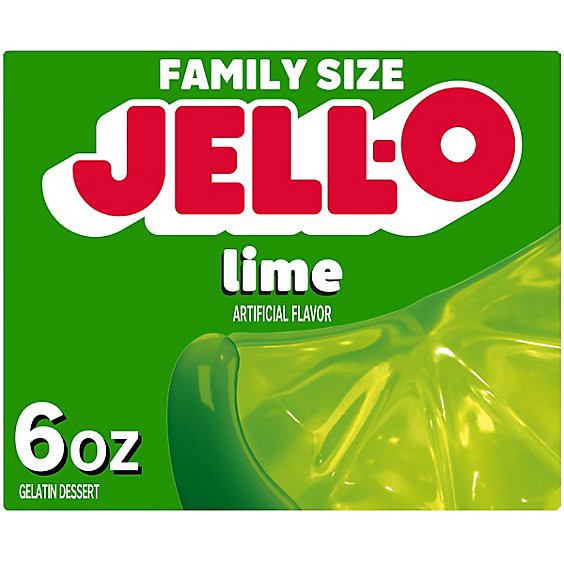 slide 1 of 8, Jell-O Lime Artificially Flavored Gelatin Dessert Mix Family Size - 6 Oz, 6 oz