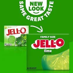 Jell-O Lime Artificially Flavored Gelatin Dessert Mix Family Size - 6 Oz