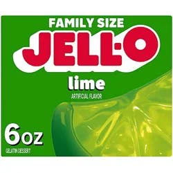Jell-O Lime Artificially Flavored Gelatin Dessert Mix Family Size - 6 Oz