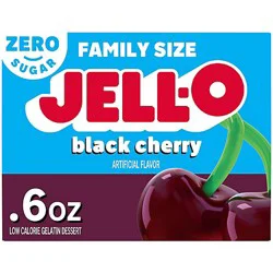 Jell-O Black Cherry Artificially Flavored Zero Sugar Gelatin Dessert Mix Family Size - 0.6 Oz