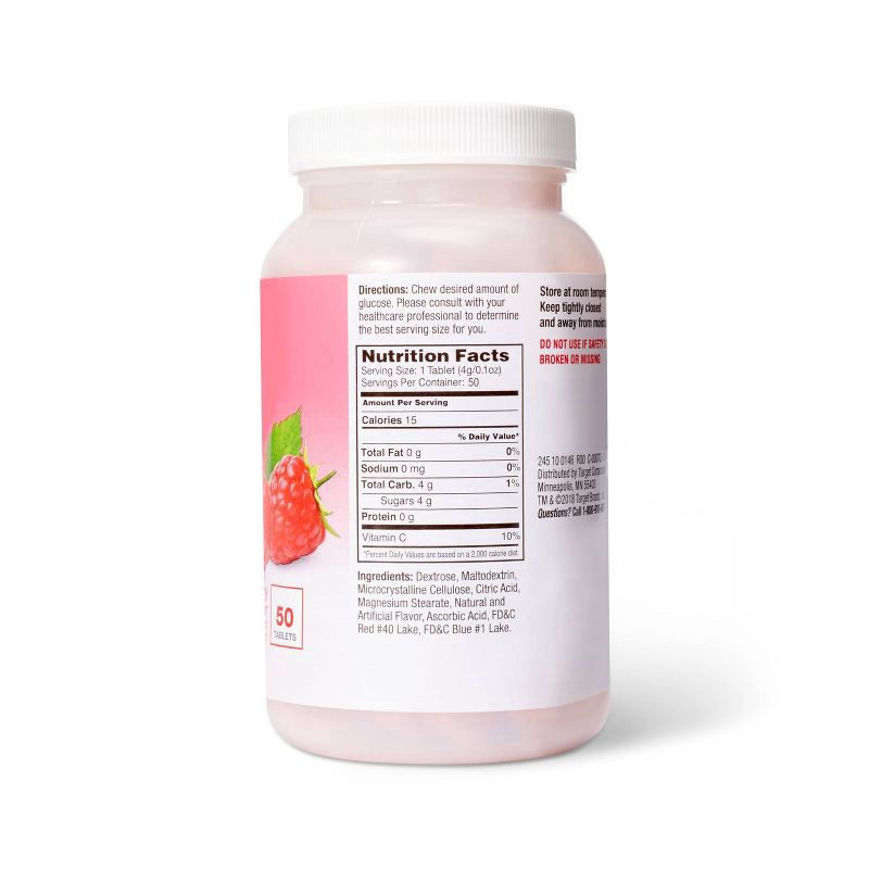slide 2 of 4, Glucose Tablets - Raspberry Flavor - 50ct - up&up™, 50 ct