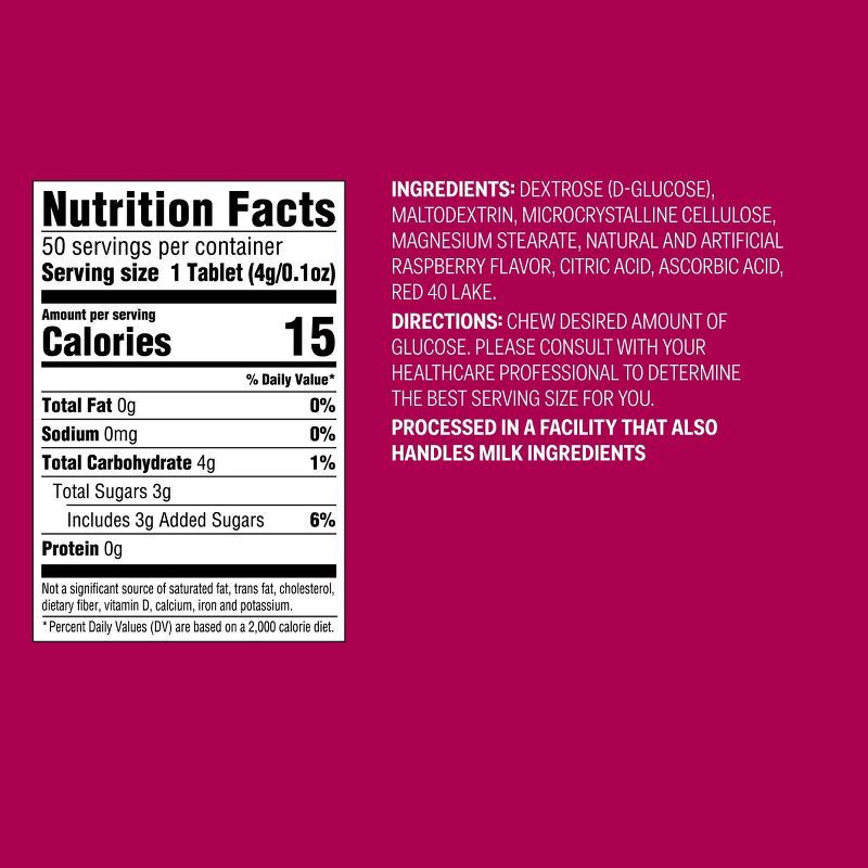 slide 4 of 4, Glucose Tablets - Raspberry Flavor - 50ct - up&up™, 50 ct