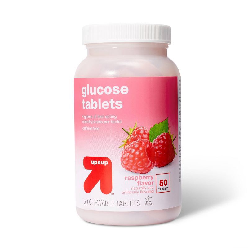 slide 1 of 4, Glucose Tablets - Raspberry Flavor - 50ct - up&up™, 50 ct