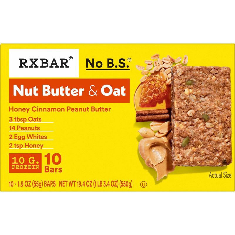 slide 7 of 11, RXBAR Honey Cinnamon Peanut Butter 19.4oz, 10 ct