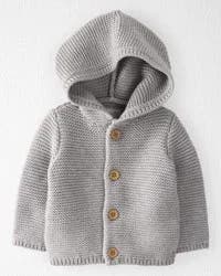 Littleplanet Baby Organic Cotton Signature Stitch Cardigan - Grey - 6M