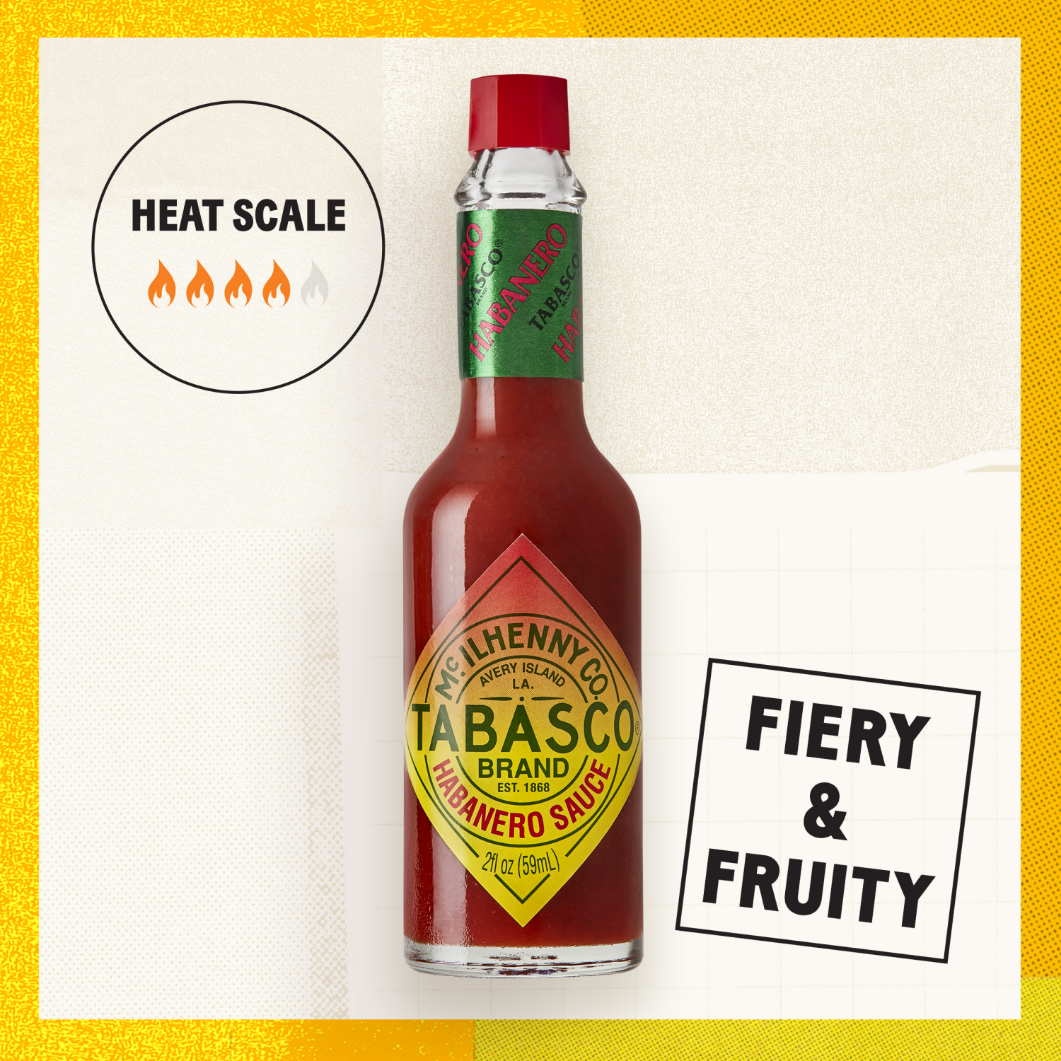 slide 4 of 5, Tabasco TABASCO?Habanero Sauce, 2 oz, 2 fl oz