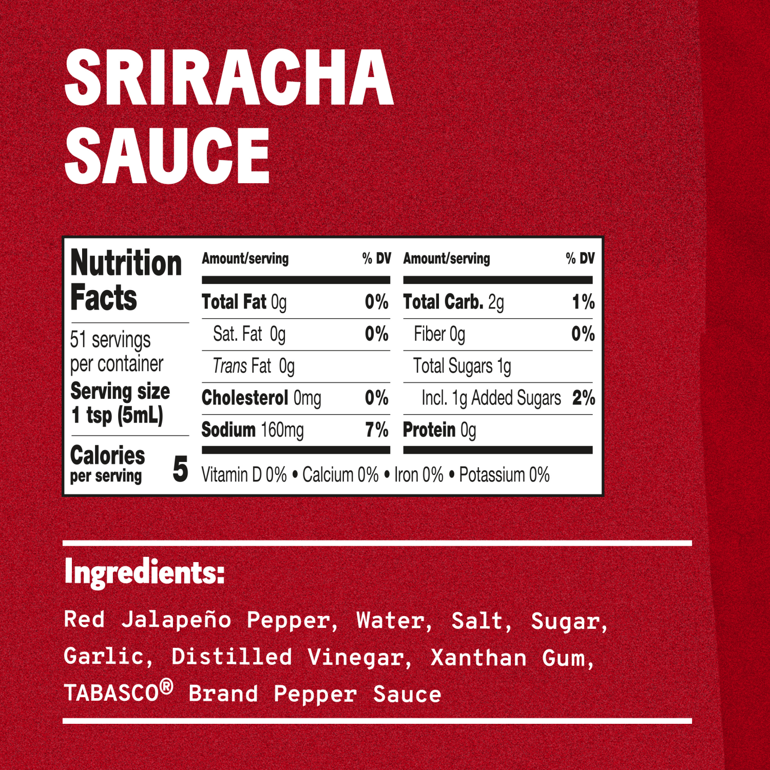 slide 2 of 8, TABASCOSriracha Sauce, 11 oz Bottle, 11 oz