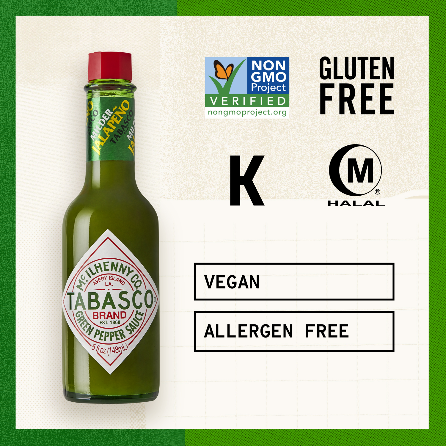 slide 8 of 8, Tabasco TABASCO?Green Pepper Sauce, 5 oz, 5 fl oz