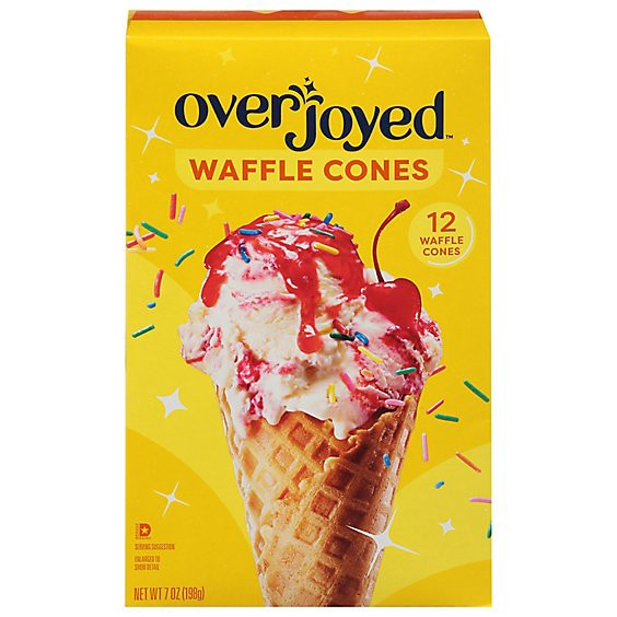 slide 1 of 1, Overjoyed/signature Select Waffle Cones Sweet Crispy 12 Count - 7 Oz, 7 oz