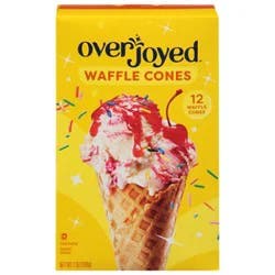 Overjoyed/signature Select Waffle Cones Sweet Crispy 12 Count - 7 Oz