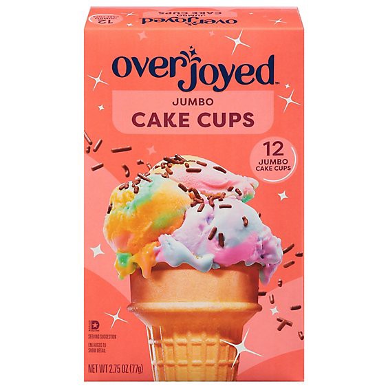 slide 1 of 1, Overjoyed/signature Select Cake Cups Lightly Sweetened Jumbo 12 Count - 2.75 Oz, 12 ct