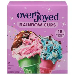 Overjoyed/signature Select Cake Cups Lightly Sweetened Rainbow 18 Count - 2.63 Oz