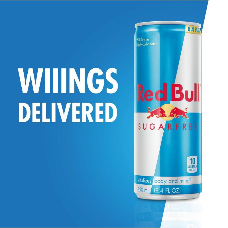 slide 2 of 12, Red Bull Sugar Free Energy Drink - 4pk/8.4 fl oz Cans, 4 ct; 8.4 fl oz