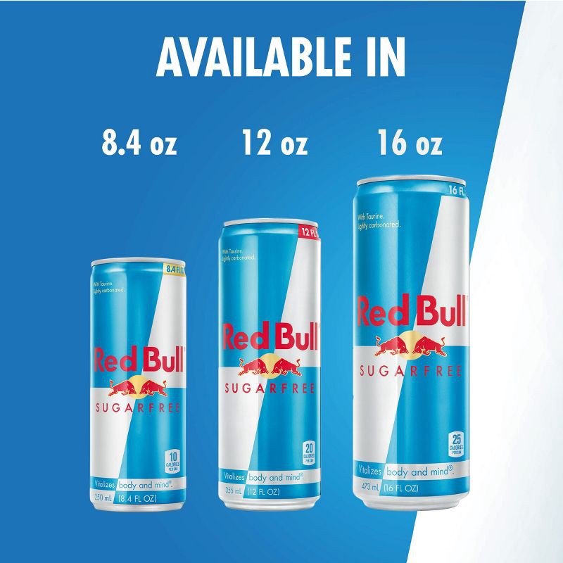 slide 5 of 12, Red Bull Sugar Free Energy Drink - 4pk/8.4 fl oz Cans, 4 ct; 8.4 fl oz