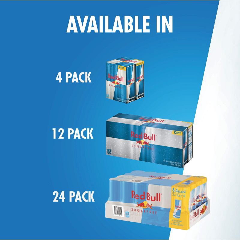 slide 6 of 12, Red Bull Sugar Free Energy Drink - 4pk/8.4 fl oz Cans, 4 ct; 8.4 fl oz