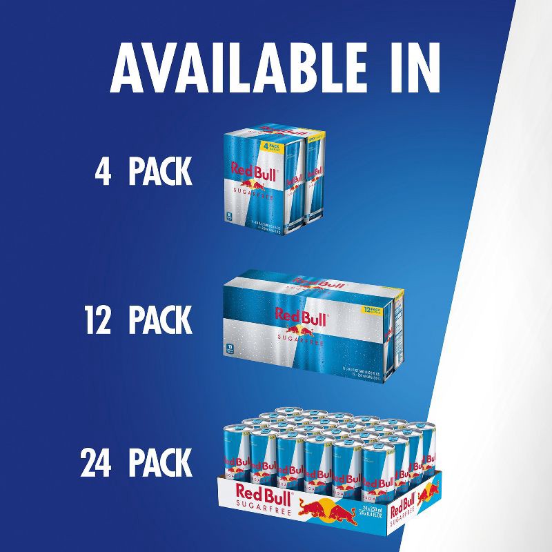 slide 7 of 12, Red Bull Sugar Free Energy Drink - 4pk/8.4 fl oz Cans, 4 ct; 8.4 fl oz