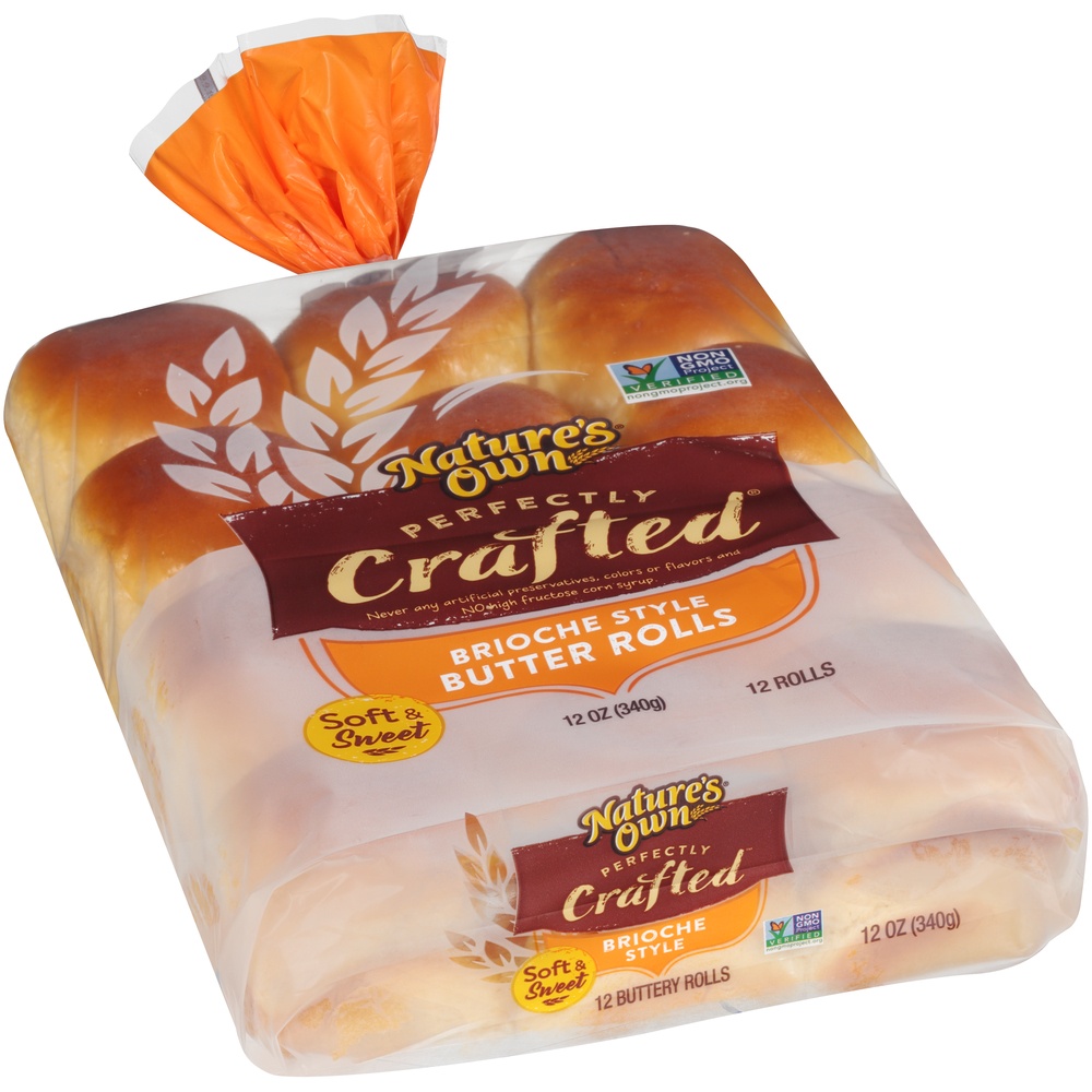 slide 5 of 8, Nature's Own Perfectly Crafted Brioche Style Butter Rolls 12 ea, 12 ct