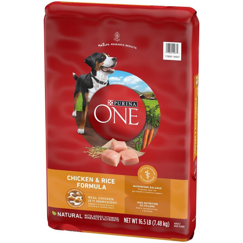 slide 6 of 7, Purina ONE SmartBlend Natural Dry Dog Food with Chicken & Rice - 16.5lbs, 16.5 lb