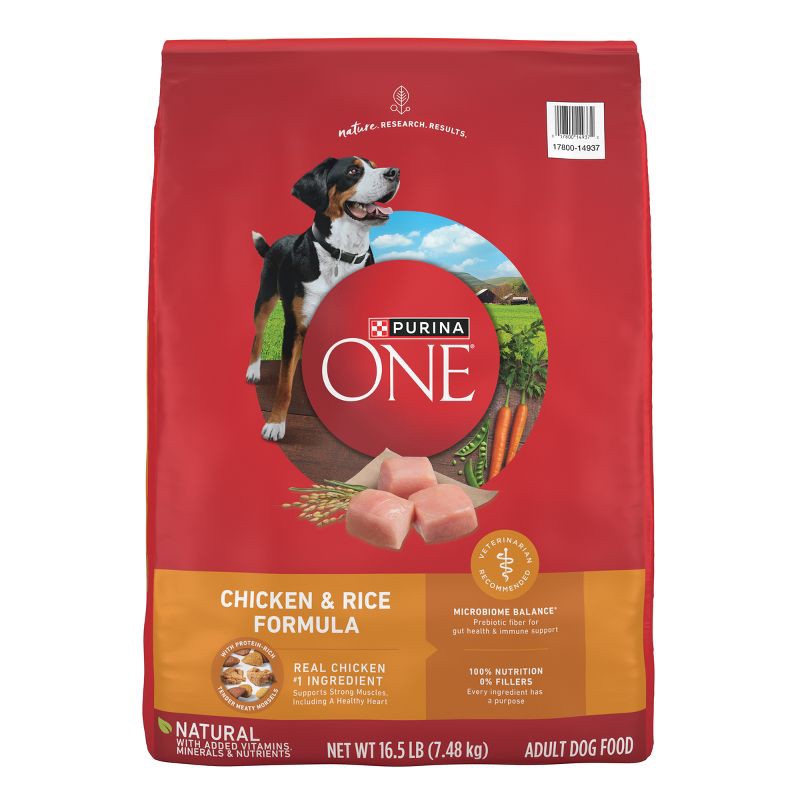 slide 1 of 9, Purina ONE SmartBlend Natural Dry Dog Food with Chicken & Rice - 16.5lbs, 16.5 lb
