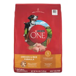 Purina ONE SmartBlend Natural Dry Dog Food with Chicken & Rice - 16.5lbs