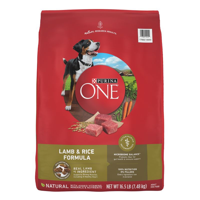 slide 1 of 8, Purina ONE SmartBlend Natural Dry Dog Food with Rice and Lamb - 16.5lbs, 16.5 lb