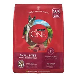 Purina ONE SmartBlend Small Bites Beef & Rice Formula Adult Dry Dog Food - 16.5lbs