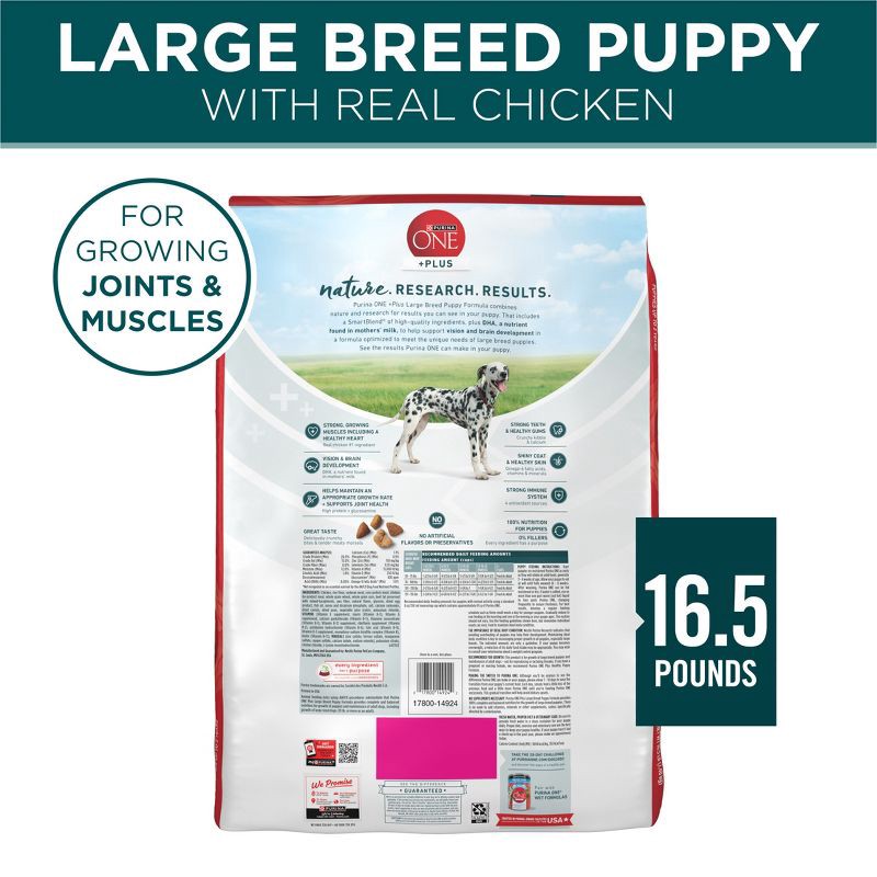 slide 10 of 11, Purina ONE SmartBlend Large Breed Puppy Natural Chicken Flavor Dry Dog Food - 16.5lbs, 16.5 lb