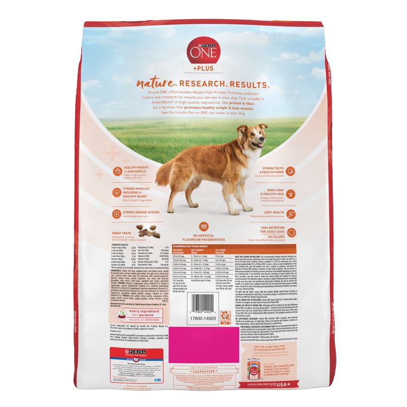 slide 3 of 9, Purina ONE SmartBlend High Protein Healthy Weight Natural Turkey Flavor Dry Dog Food - 16.5lbs, 16.5 lb