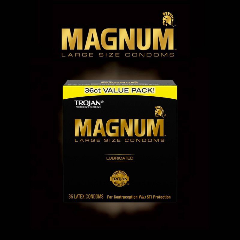 slide 8 of 10, Trojan MAGNUM for Comfort and Sensitivity Large Size Condoms - 36ct, 36 ct