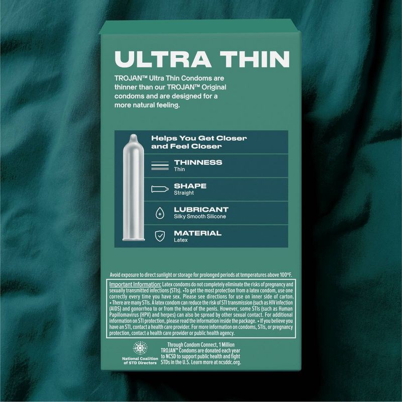 slide 2 of 9, Trojan Ultra Thin for Ultra- Sensitivity Lubricated Condoms - 36ct, 36 ct