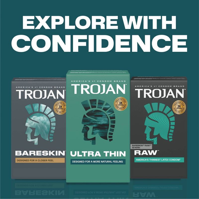 slide 8 of 9, Trojan Ultra Thin for Ultra- Sensitivity Lubricated Condoms - 36ct, 36 ct
