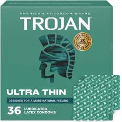 Trojan Ultra Thin for Ultra- Sensitivity Lubricated Condoms - 36ct