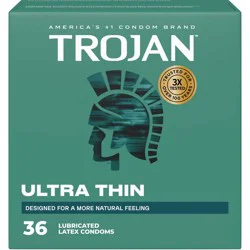 Trojan Ultra Thin for Ultra- Sensitivity Lubricated Condoms - 36ct