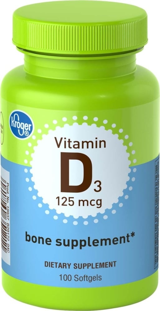 slide 1 of 1, Kroger Vitamin D3 5000 Iu Bone Supplement Softgels, 100 ct