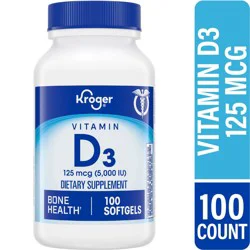 Kroger Vitamin D3 5000 Iu Bone Supplement Softgels