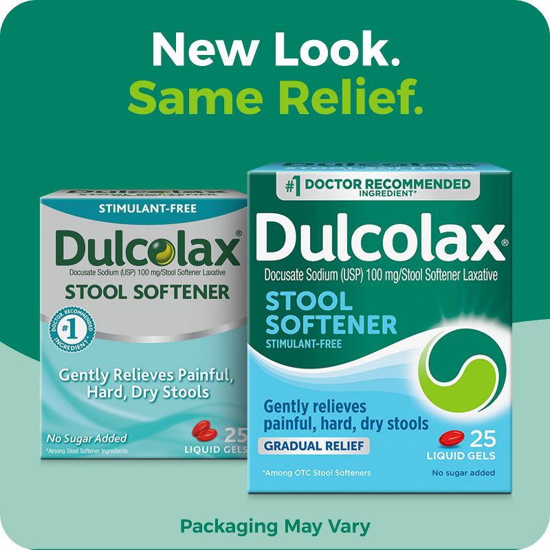slide 3 of 10, Dulcolax Stool Softener Laxative Gel Capsules - 25ct, 25 ct