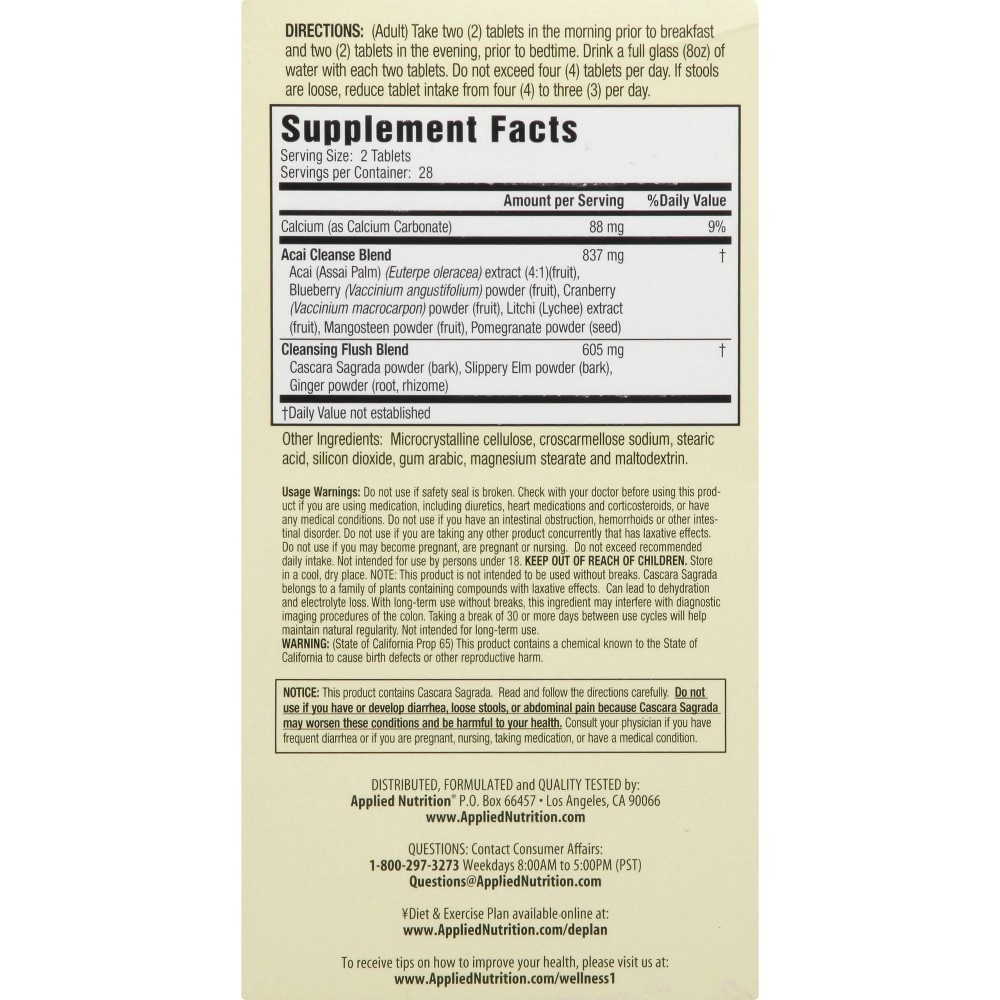 slide 4 of 4, Applied Nutrition 14 Day Acai Berry Cleanse Tablets, 56 ct