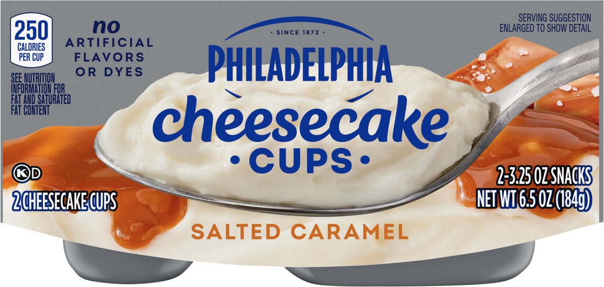 slide 8 of 9, Philadelphia Salted Caramel Cheesecake Cups, 2 ct Pack, 3.25 oz Cups, 2 ct