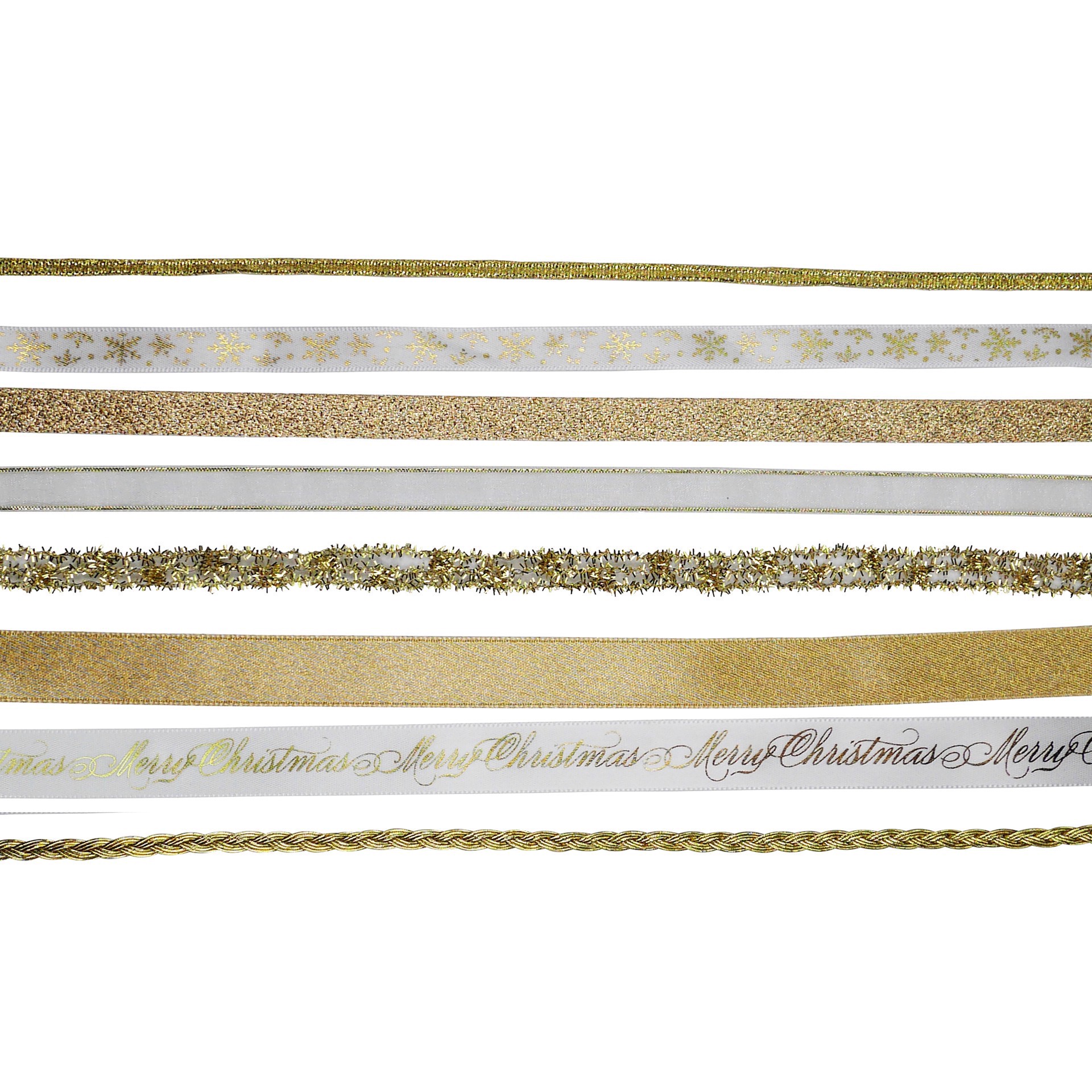slide 2 of 3, Gold Christmas Value Pack Ribbon By Celebrate It, 8 ft