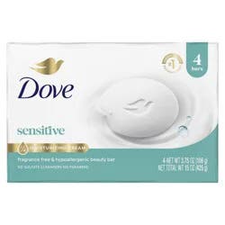 Dove Beauty Sensitive Skin Moisturizing Fragrance-Free Beauty Bar Soap - 4pk/3.75oz each