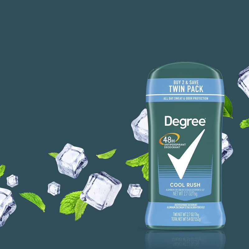 slide 10 of 10, Degree Men Cool Rush 48-Hour Antiperspirant & Deodorant - 2.7oz/2ct, 2 ct; 2.7 oz